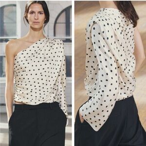 NWT ZARA ASYMMETRIC SHOULDER PAD TOP ZW COLLECTION L